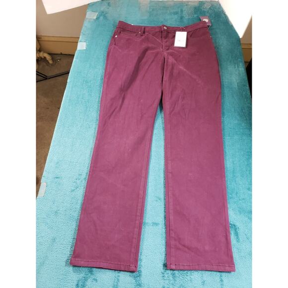Gloria Vanderbilt Jeans Sz 14 Womens Purple Low Rise Sadie Slim Straight NWT - Picture 2 of 16